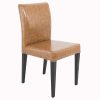 Commercial Leather Dining Chair - Brown Faux Leather & Black Legs