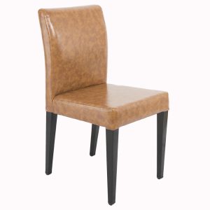 Modern Grey PU Leather Dining Chair with Metal Legs