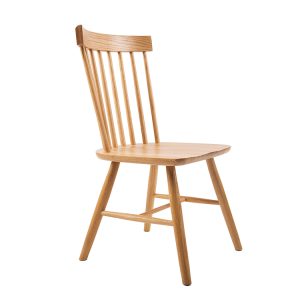 Windsor Style Solid Wood Dining Chair - Natural Wood Finish