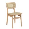 Commercial Grade Wooden Dining Chair with Rattan Backrest
