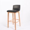 Commercial Bar Stool - Solid Wood & Leatherette