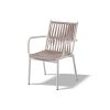 Outdoor Woven Rope Commercial Leisure Chair with White Metal Frame