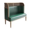 Commercial Restaurant Booth Seating: Green Leatherette, Wood & Cane for Hospitality