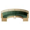 Commercial Curved Green Leather Wood Booth Seating
