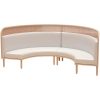 Commercial Curved Sofa Set - Light Wood & Leatherette