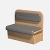 Commercial Grade Wood & Leather Upholstered Bench Seating