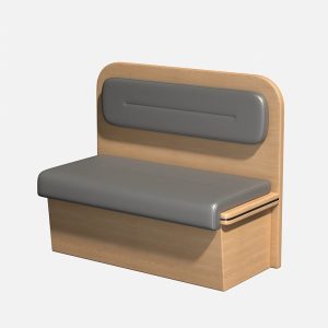 Wooden and leather upholstered bench seating for commercial use