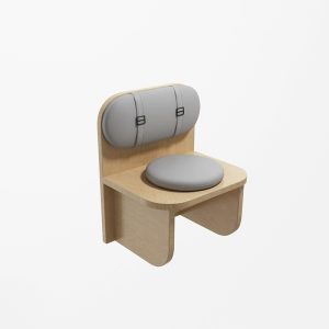 Commercial-grade wooden dining chair with fabric cushioning