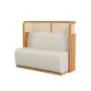 Commercial Grade Wood & Leather Sofa Set