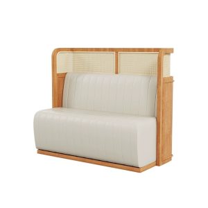 Commercial grade wood and leather sofa set