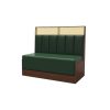 Commercial Green Leather Wood Booth Seating