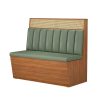 Commercial Grade Wood & Leather Dining Booth Seating