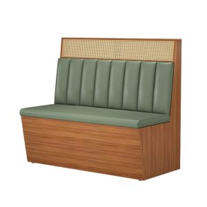 Wooden and leather dining booth seating for commercial use