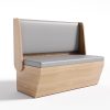 Commercial Grade Oak & Gray Upholstery Banquette Seating