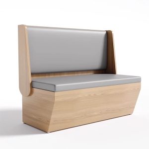 Oak and Gray Upholstered Commercial Banquette Seating