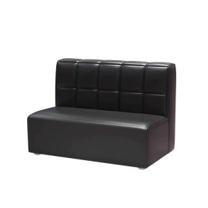 Black leatherette commercial booth seating