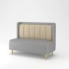 Commercial Gray Fabric Upholstered Loveseat