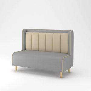 Commercial Gray Fabric Upholstered Loveseat