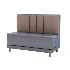 Grey and beige leatherette commercial banquette seating