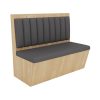 Commercial Grade Oak & Gray Upholstery Booth Seating