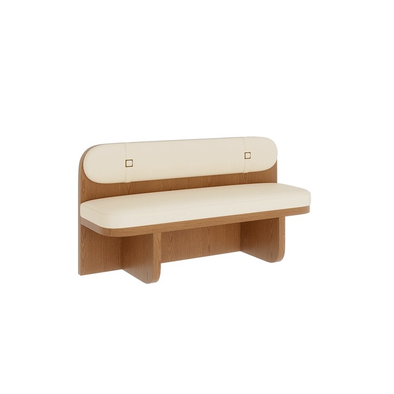Commercial Wood & Leather Upholstery Bench Seating
