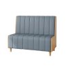 Commercial Grade Blue Upholstered Wood Frame Sofa