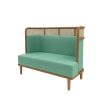 Commercial Teal Cane Back Sofa Set