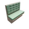 Commercial Green Leatherette Upholstered Wood Bench