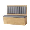 Commercial Oak & Gray Upholstery Booth Seating