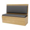 Commercial Grade Wood & Leather Dining Bench