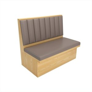 Wooden and leather upholstered commercial booth seating