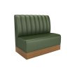 Commercial Green Leatherette Booth Seating with Wood Base