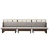 Commercial Walnut & Gray Fabric Booth Seating