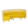 Commercial Grade Curved Yellow Leather Sofa Set