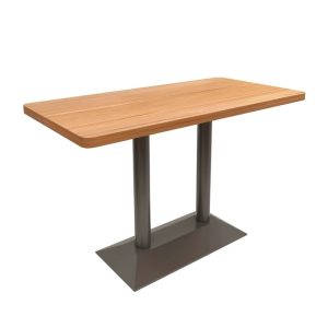 Double-column wooden dining table suitable for commercial environments