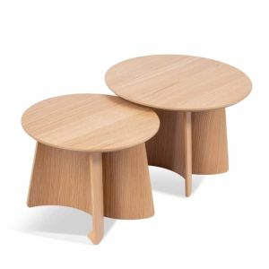 Oak wood nesting tables, perfect for commercial use