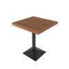 Commercial Walnut Wood Dining Table with Black Metal Base