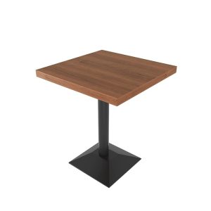 Walnut wood top dining table with black metal base