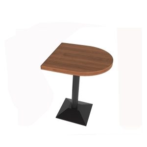 Walnut wood top bar table with black metal base