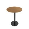 Commercial Grade Round Wood Table with Metal Base