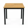Black Frame Wood-Look Square Outdoor Dining Table