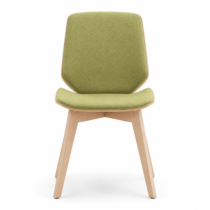 Commercial Green Fabric Wood Dining Chair