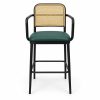 JYX-050 Green Cane-Back Metal Bar Stool