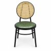 JYX-051 Green Round Cane-Back Dining Chair