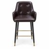 JYX-137 Dark Brown Button-Tufted Bar Stool