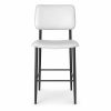 JYX-143 White Seat Black-Frame Bar Stool