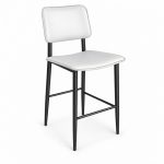 JYX-143 White Seat Black-Frame Bar Stool right 45-degree view