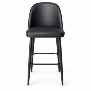 JYX-147 Black Bucket-Back Bar Stool front view