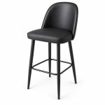 JYX-147 Black Bucket-Back Bar Stool left 45-degree view