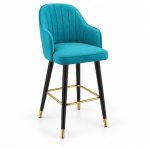 JYX-149 Turquoise Fluted-Back Bar Stool right 45-degree view